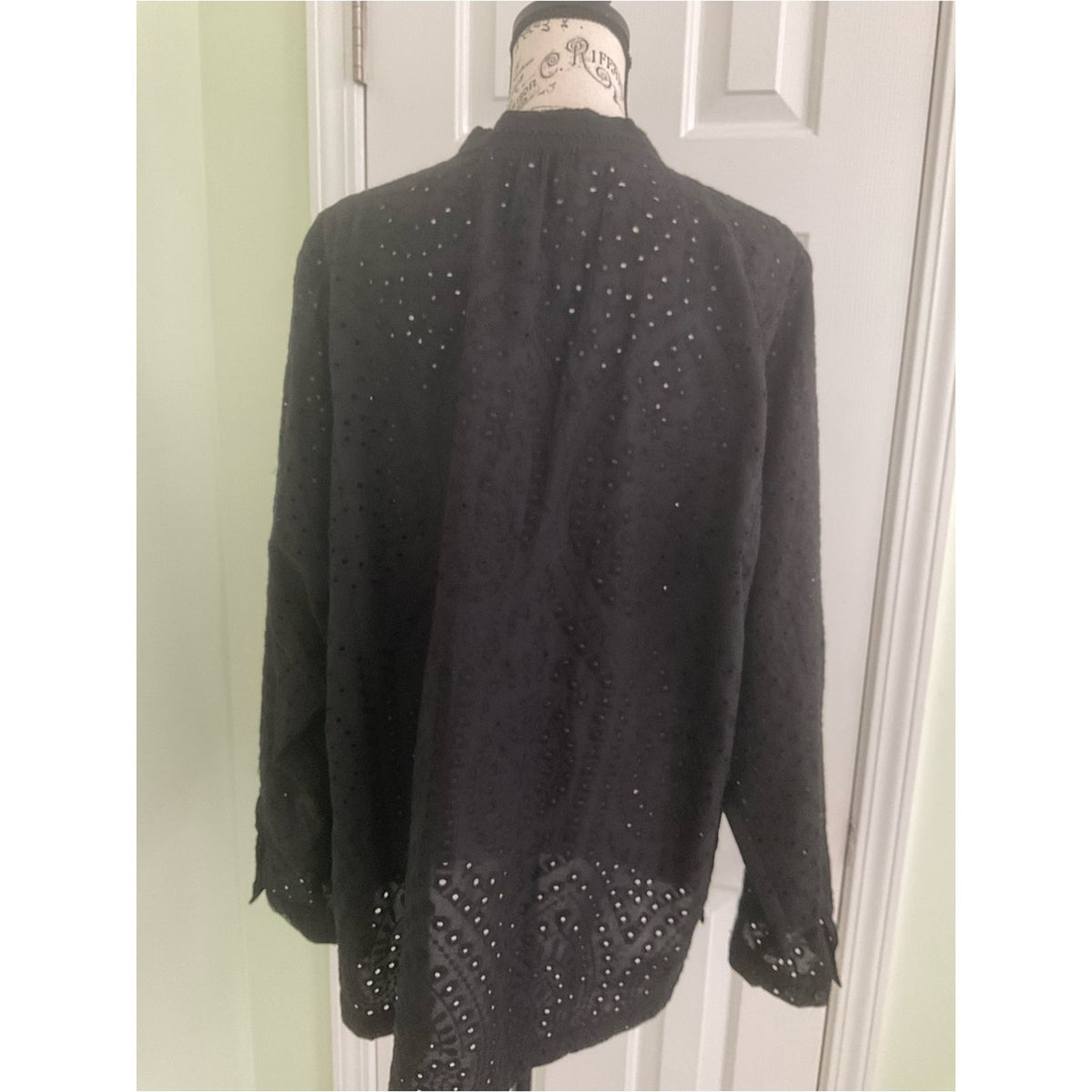 Torrid Black Eyelet Long-Sleeve Tunic Top
