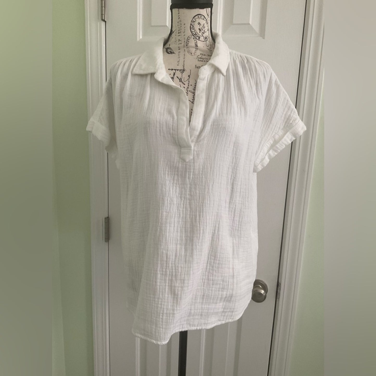 Style & Co. White Textured Blouse