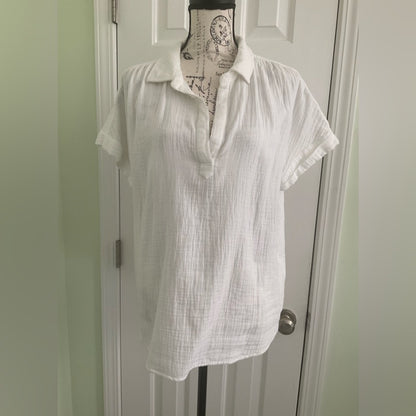 Style & Co. White Textured Blouse