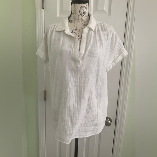 Style & Co. White Textured Blouse