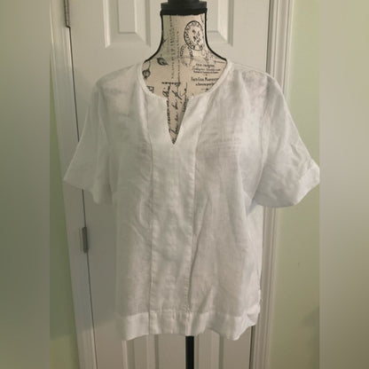 Charter Club White Linen Blouse