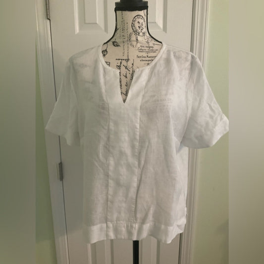 Charter Club White Linen Blouse