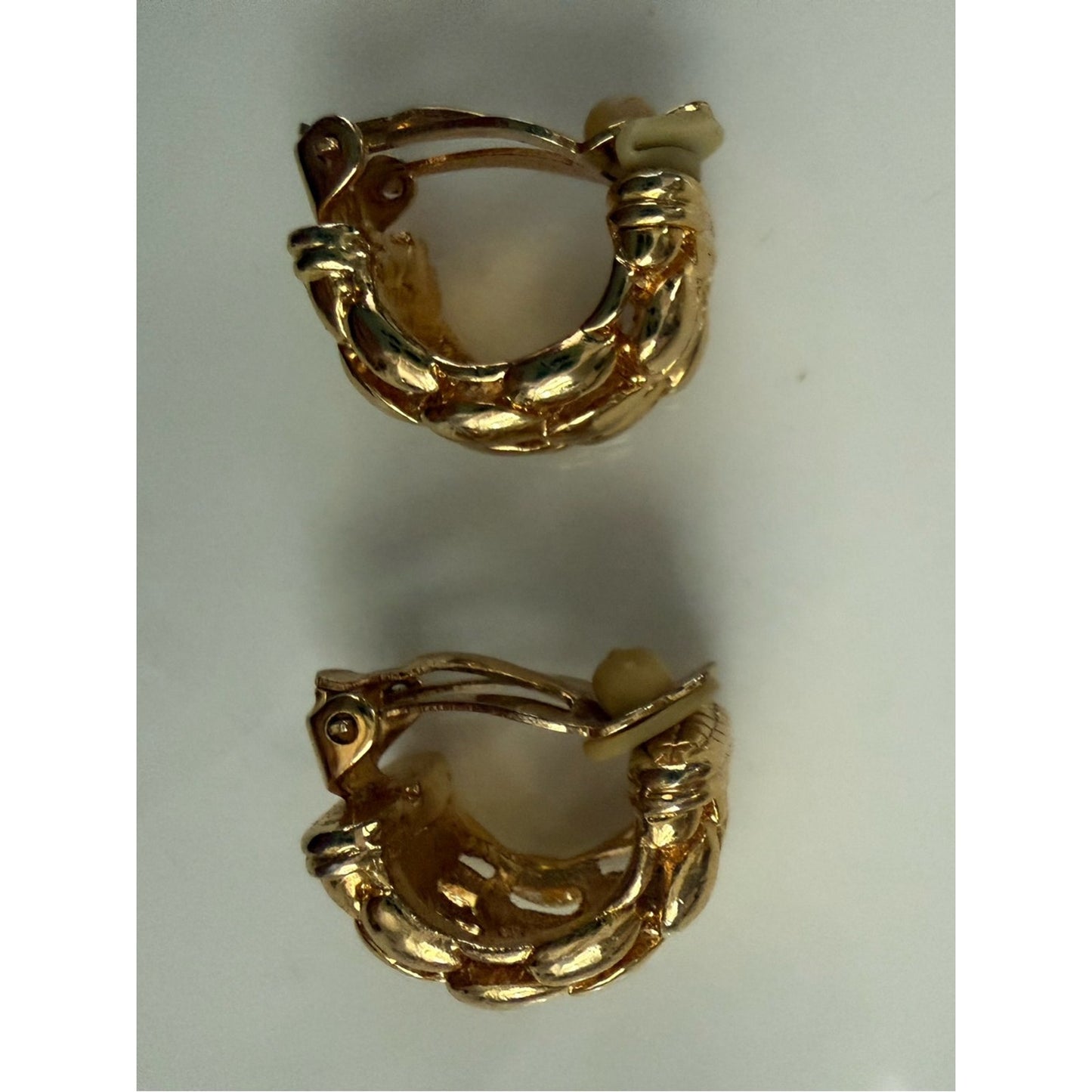 Vinage Gold-Tone Woven Hoop Clip-On Earrings