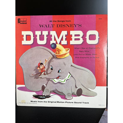 Walt Disney's DUMBO Soundtrack Vinyl LP Disneyland Records 1204 1959