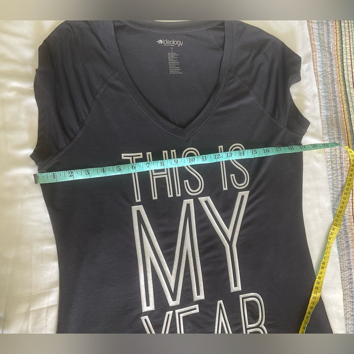 Ideology Black Graphic V-Neck Tee