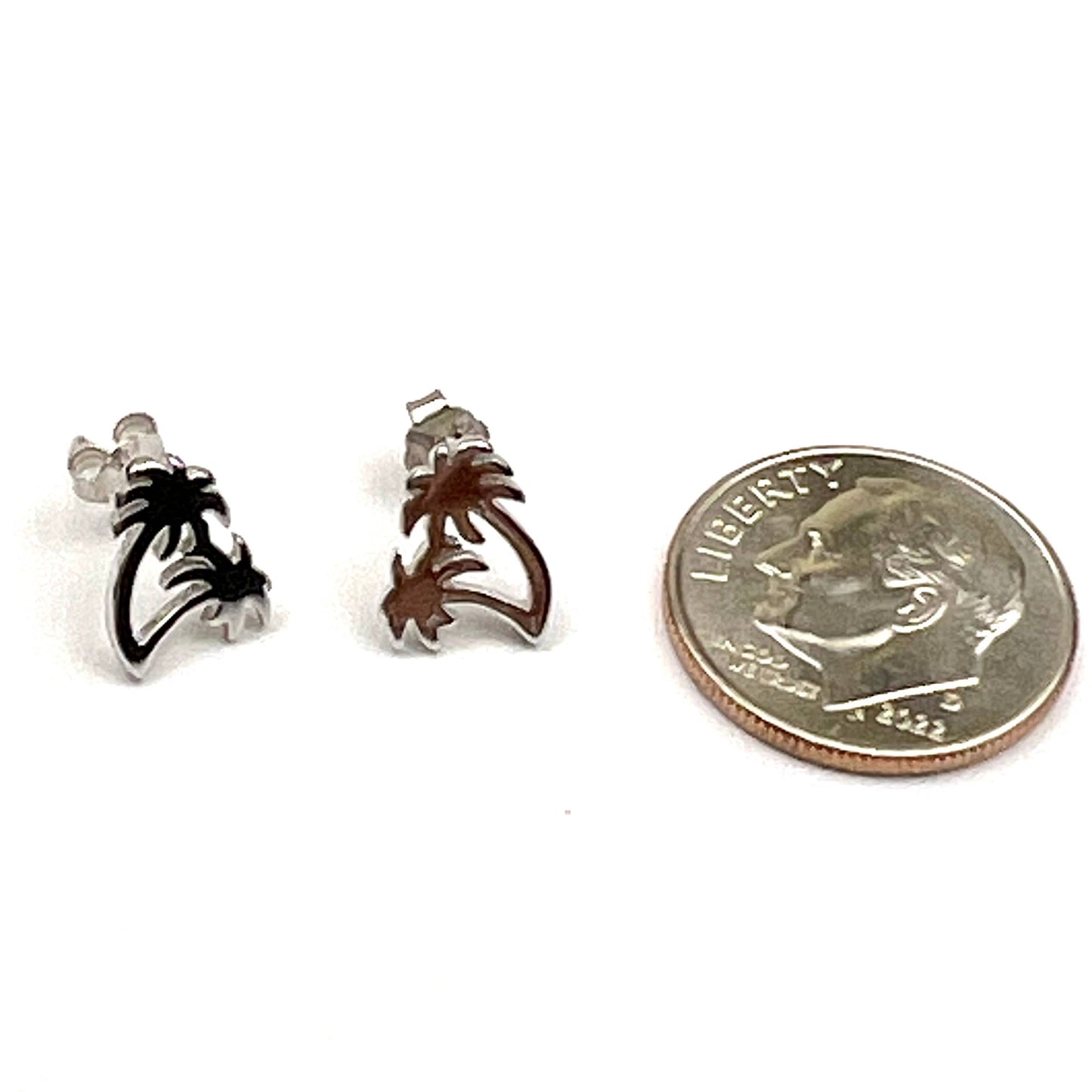 Jackie Gallagher Designs - Handmade Coastal Jewelry - Palm Tree Stud/Post Earrings, sterling silver