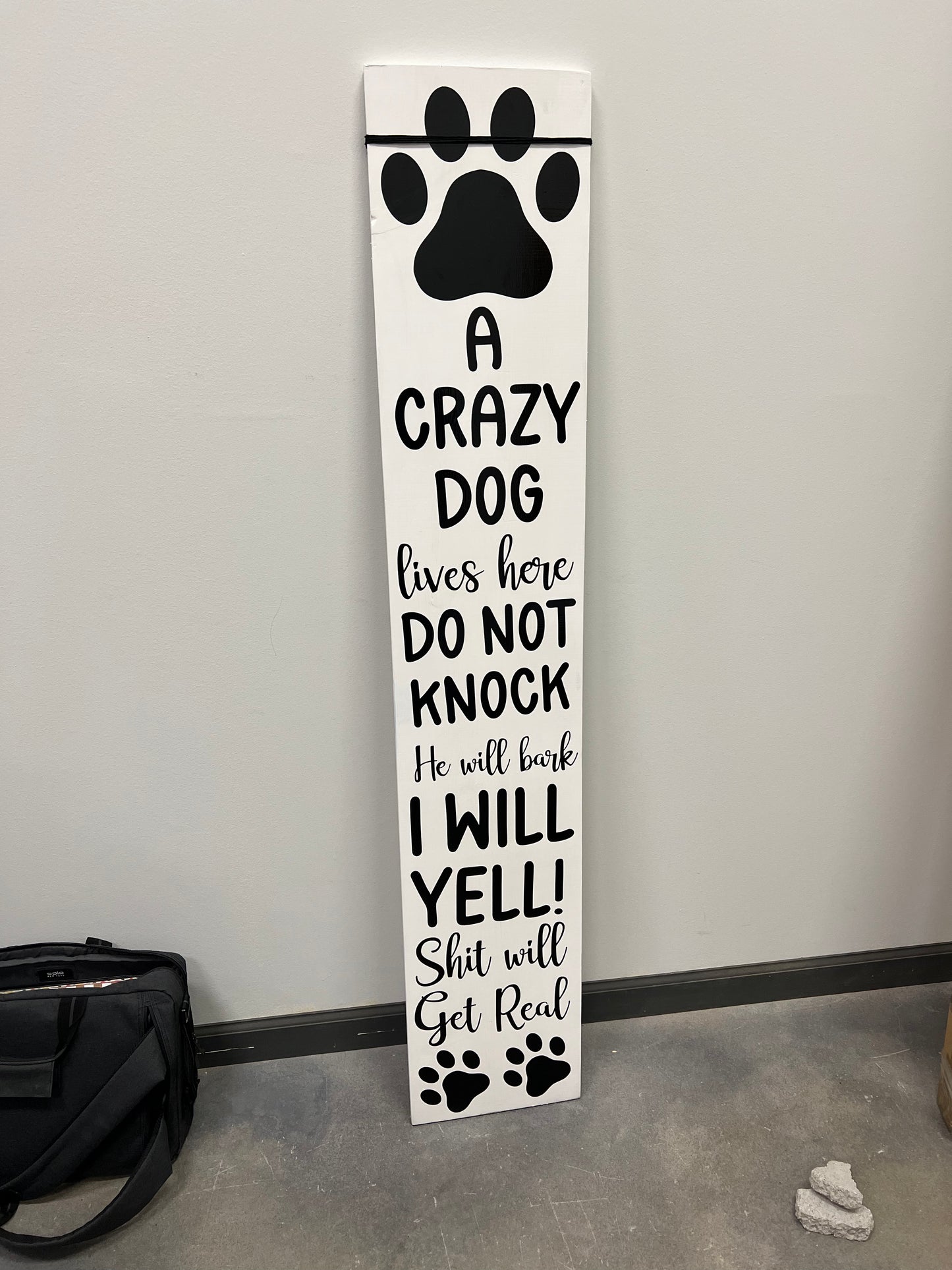 A Crazy dog/ Welcome Porch Board (double sided)