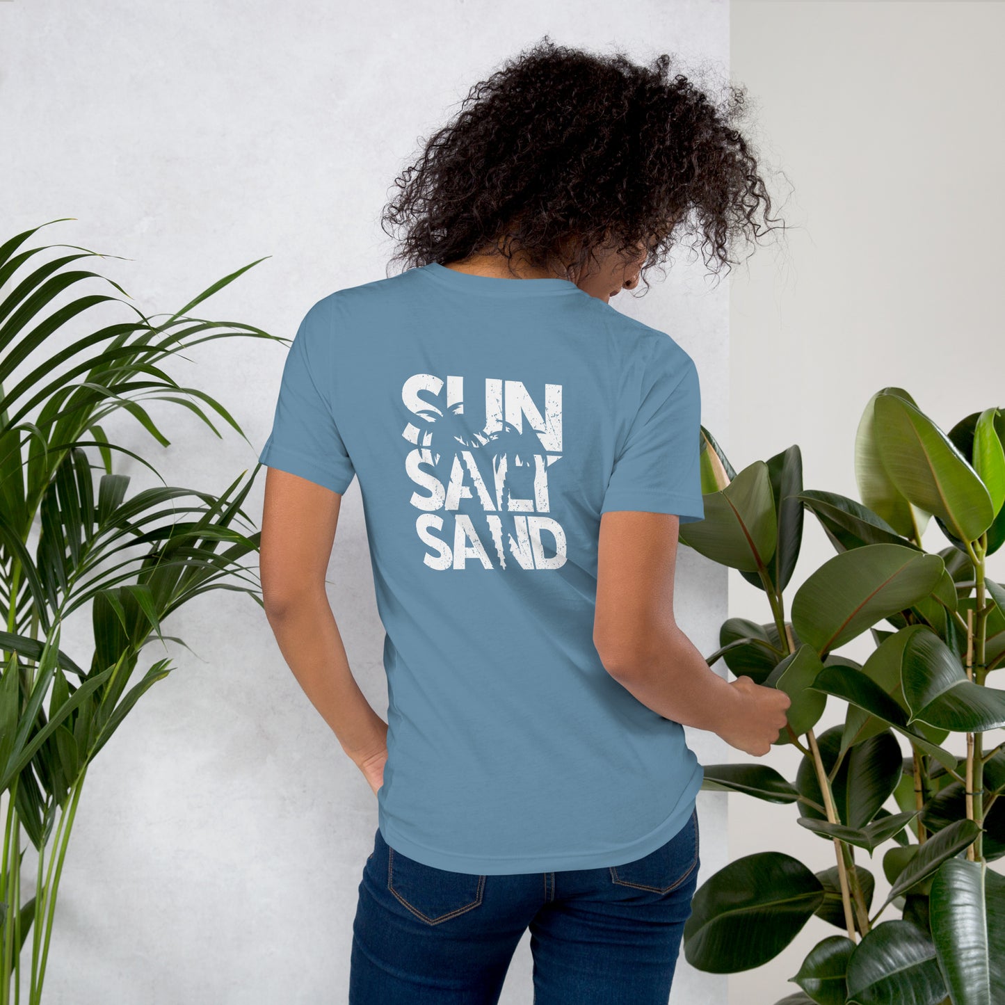 Sun Salt Sand Distressed White logo - Unisex t-shirt