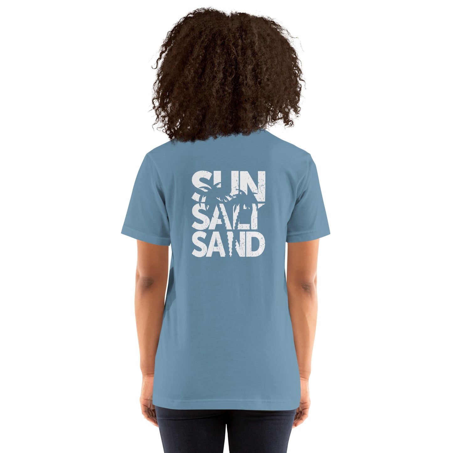 Sun Salt Sand Distressed White logo - Unisex t-shirt