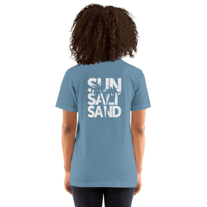 Sun Salt Sand Distressed White logo - Unisex t-shirt