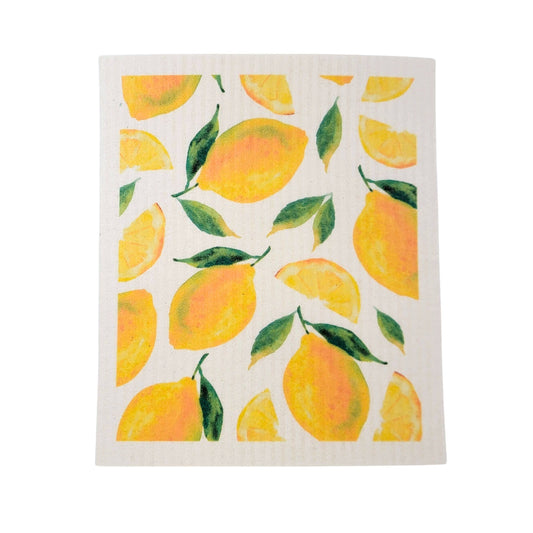 Driftless Studios - Patterned Lemon Swedish Dishcloth - Swedish Dishcloths