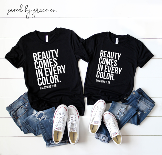 Saved by Grace Co. - Beauty Comes in Every Color - Toddler Tee