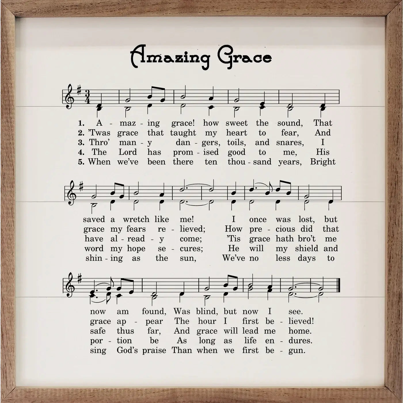Kendrick Home - Amazing Grace Sheet Music White