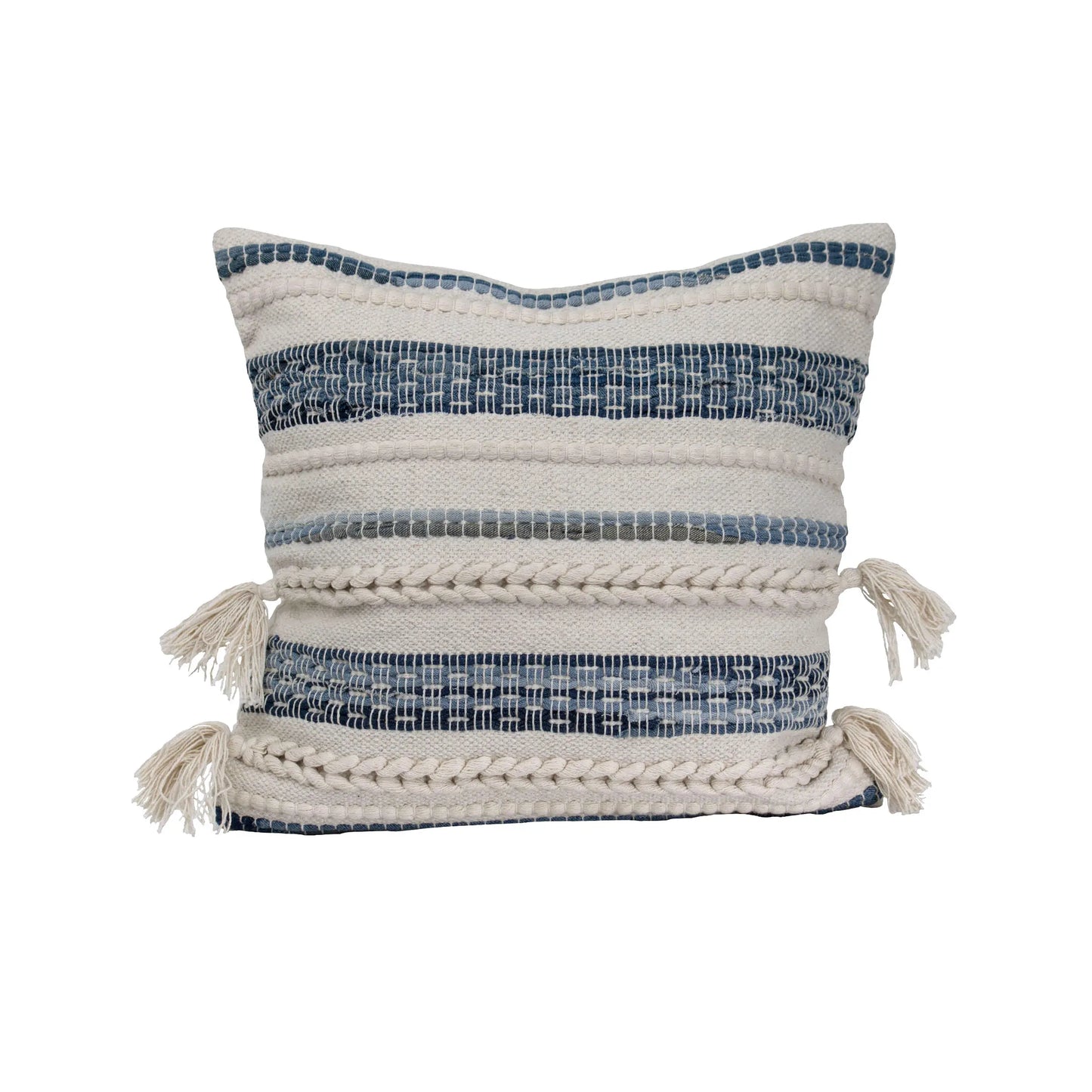 Hand Woven Bone Pillow with Tassels