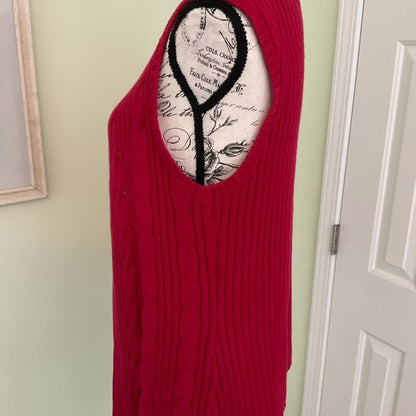 Kim Rogers red sweater vest