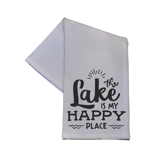 Driftless Studios - The Lake is my Happy Place - Tea Towel - Lake Décor