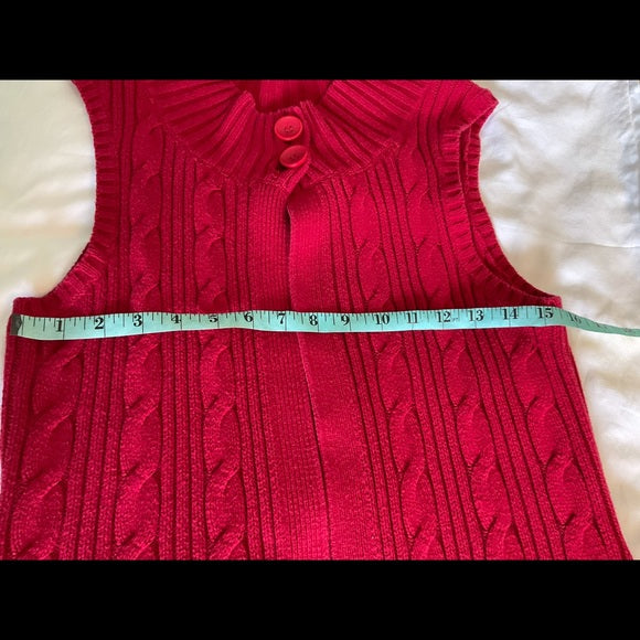 Kim Rogers red sweater vest