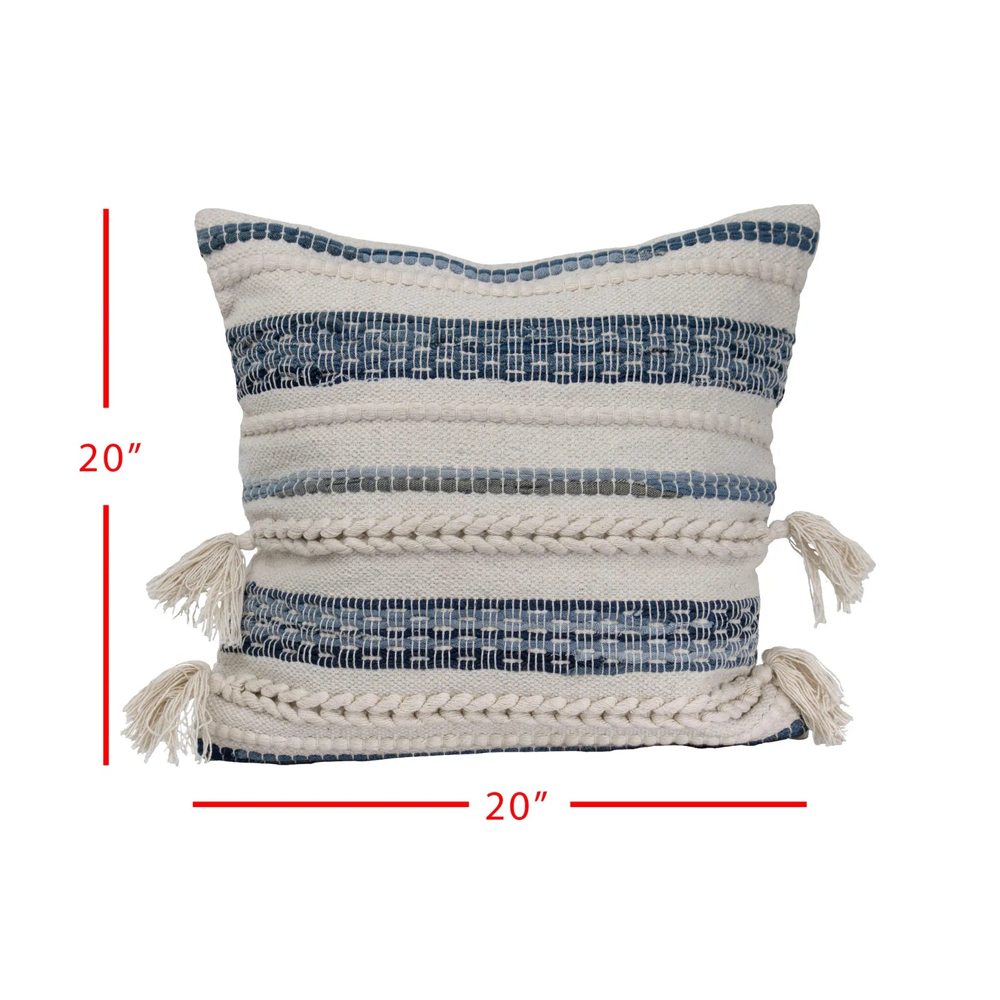 Hand Woven Bone Pillow with Tassels