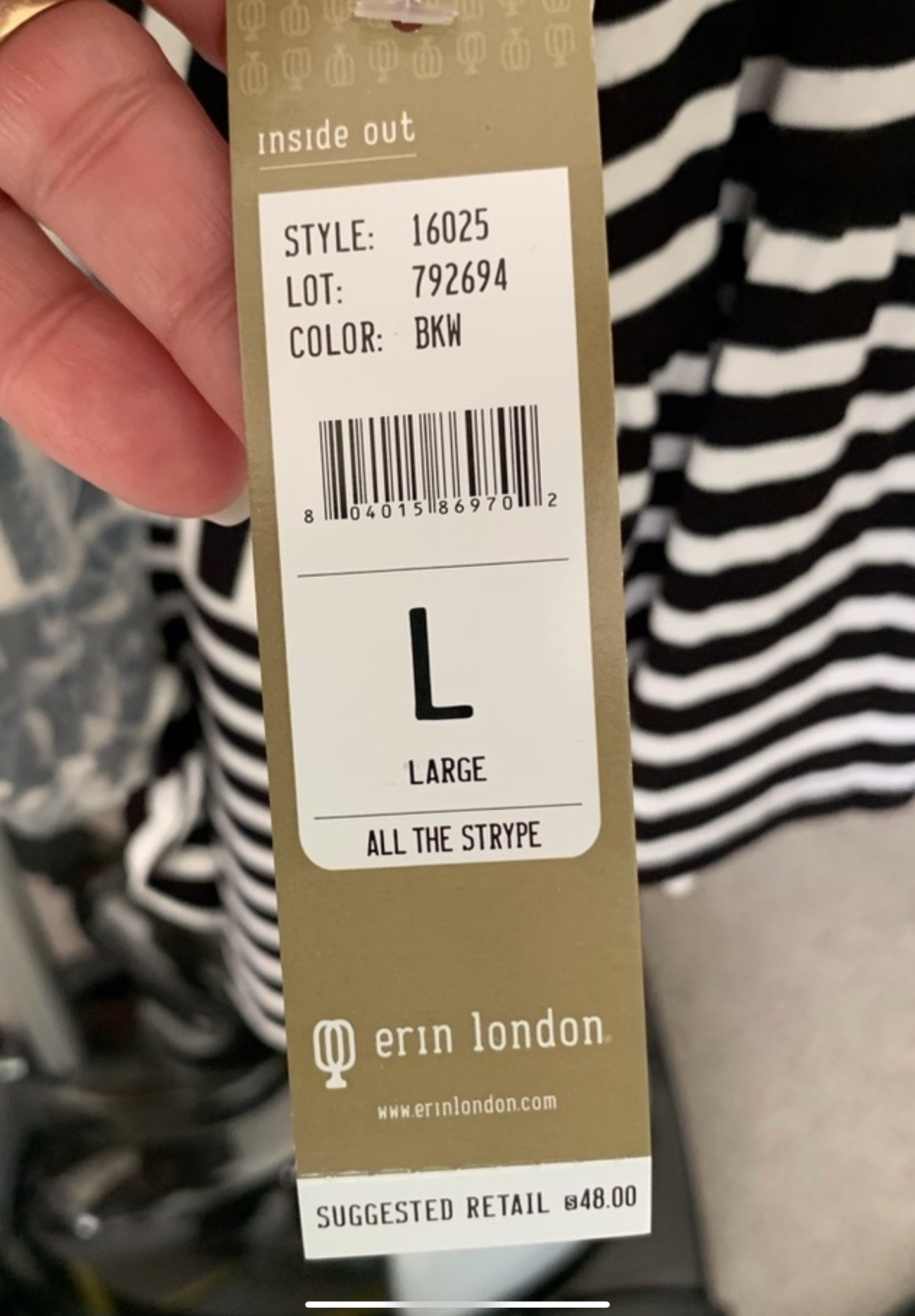 Erin London Long Sleeve Tunic Top