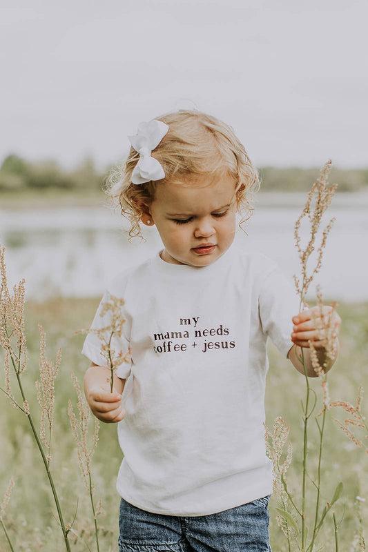 Saved by Grace Co. - Mama Needs Coffee and Jesus Toddler Tee