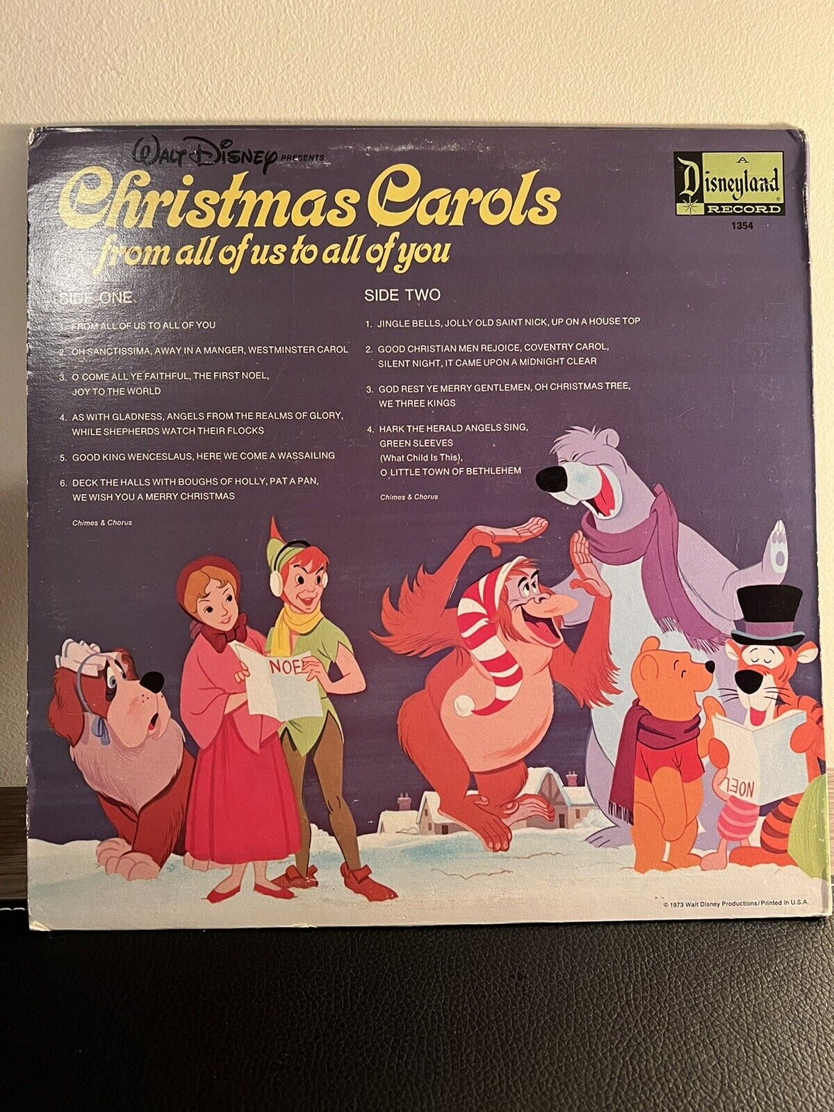 Disney Christmas Carols From All of Us to All of You Disneyland Record 1973 LP