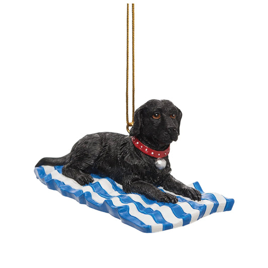 Beach Towel Black Dog Ornament