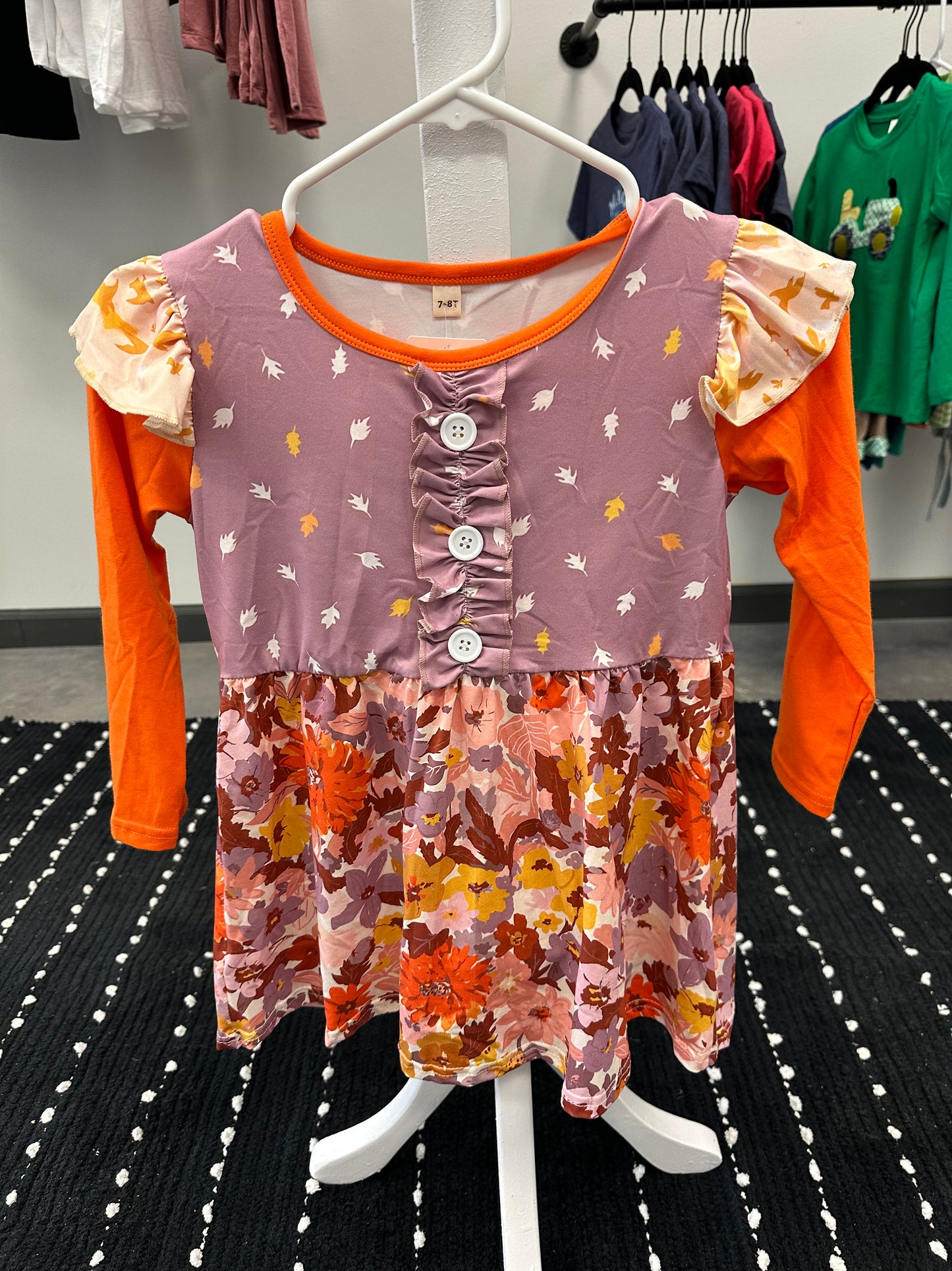 Kids Dress with Leaves Falling