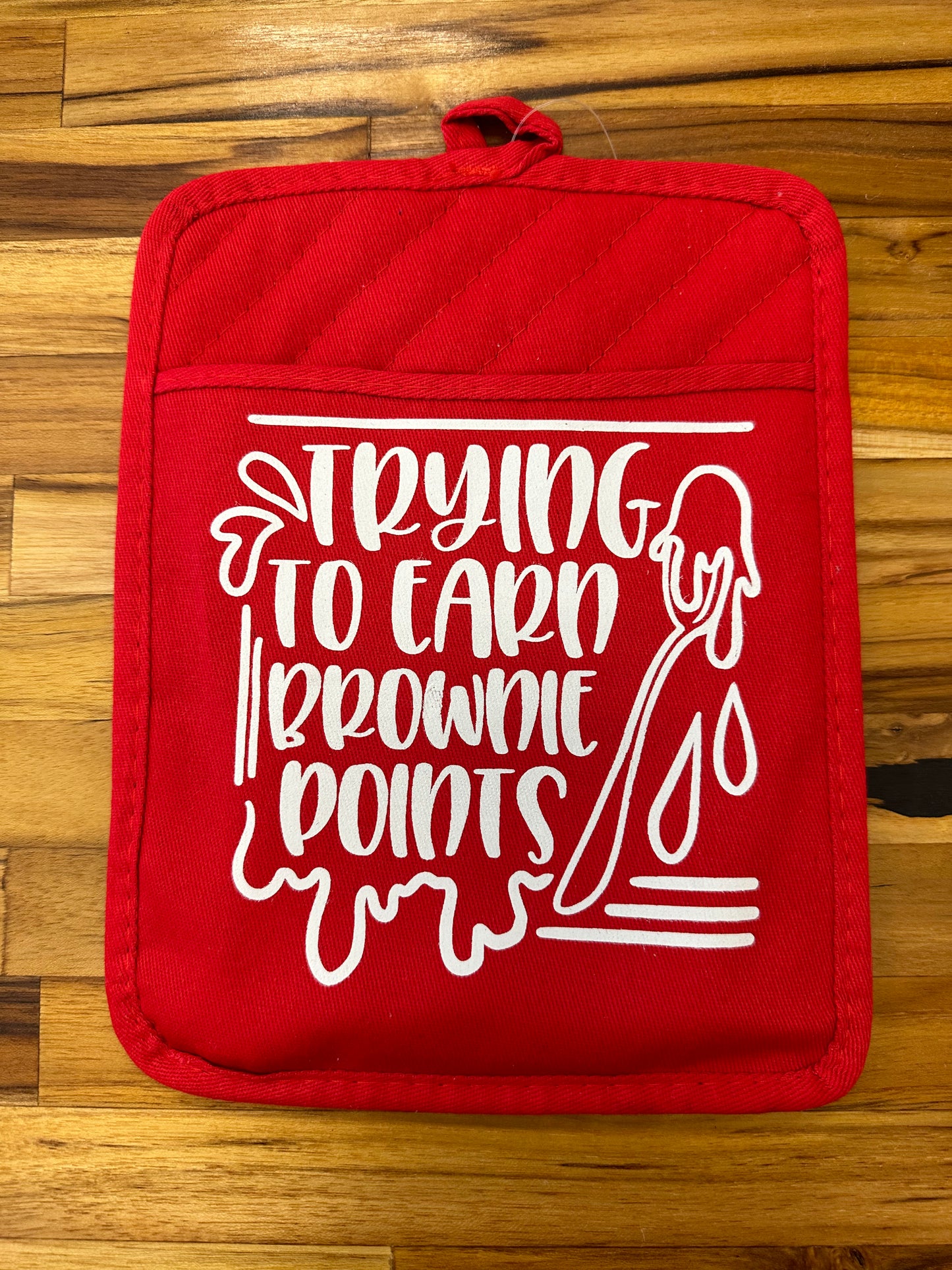Trying to Earn Brownie Points Pot Holder Oven Mitt