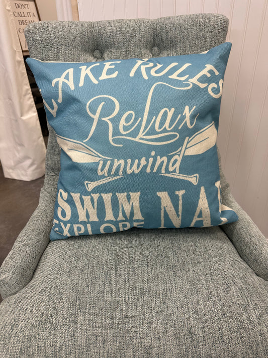 Pillow Cover Lake Rules
