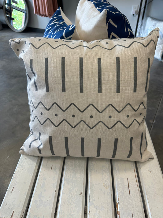 Pillow Cover Cream/Gray accents
