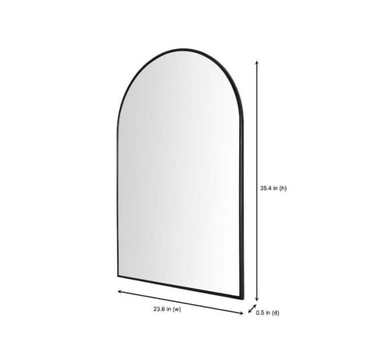Home Decorators Collection Medium Arched Black Classic Accent Mirror (35 in. H x 24 in. W)