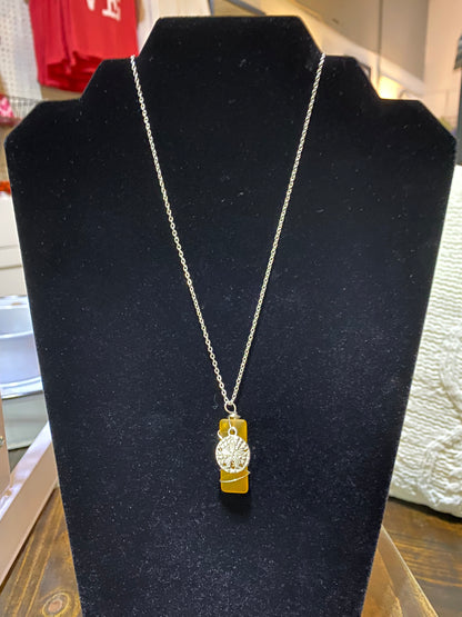 Jackie Gallagher Designs - Glass Bar and Charm Pendant Necklace