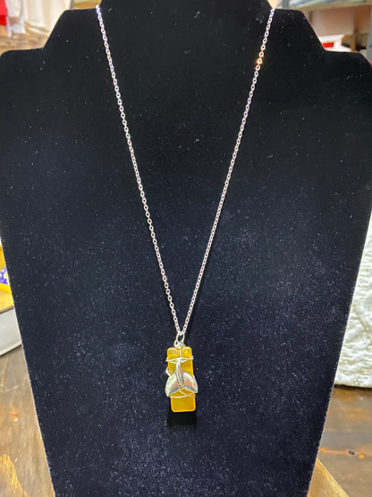 Jackie Gallagher Designs - Glass Bar and Charm Pendant Necklace
