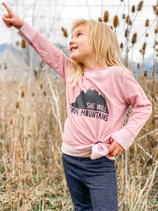 Made of Mountains - She Will Move Mountains Long Sleeve W/ Elbow Patches