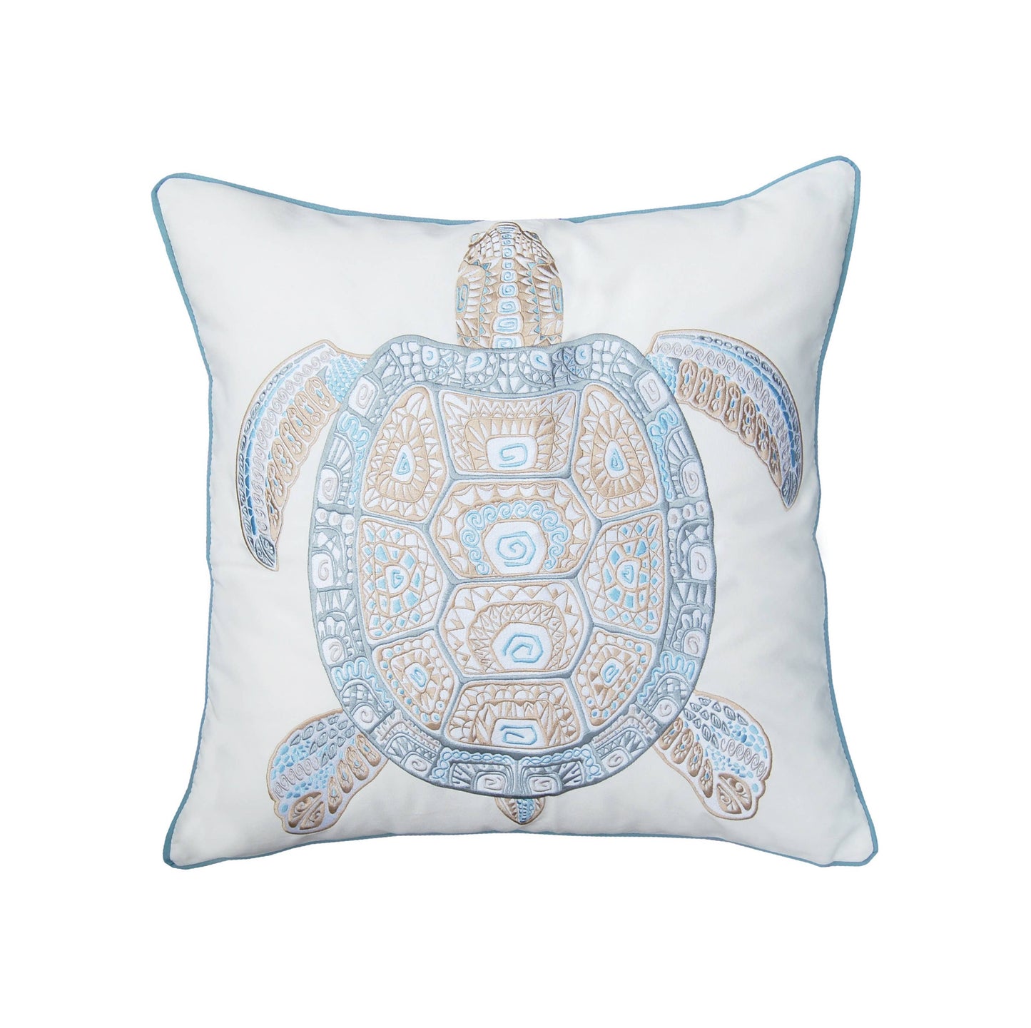 Rightside Design - Sea Glass Tribal Turtle Indoor/Outdoor Pillow