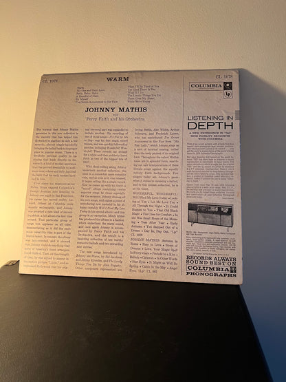 Johnny Mathis Warm   Record Album Vinyl LP