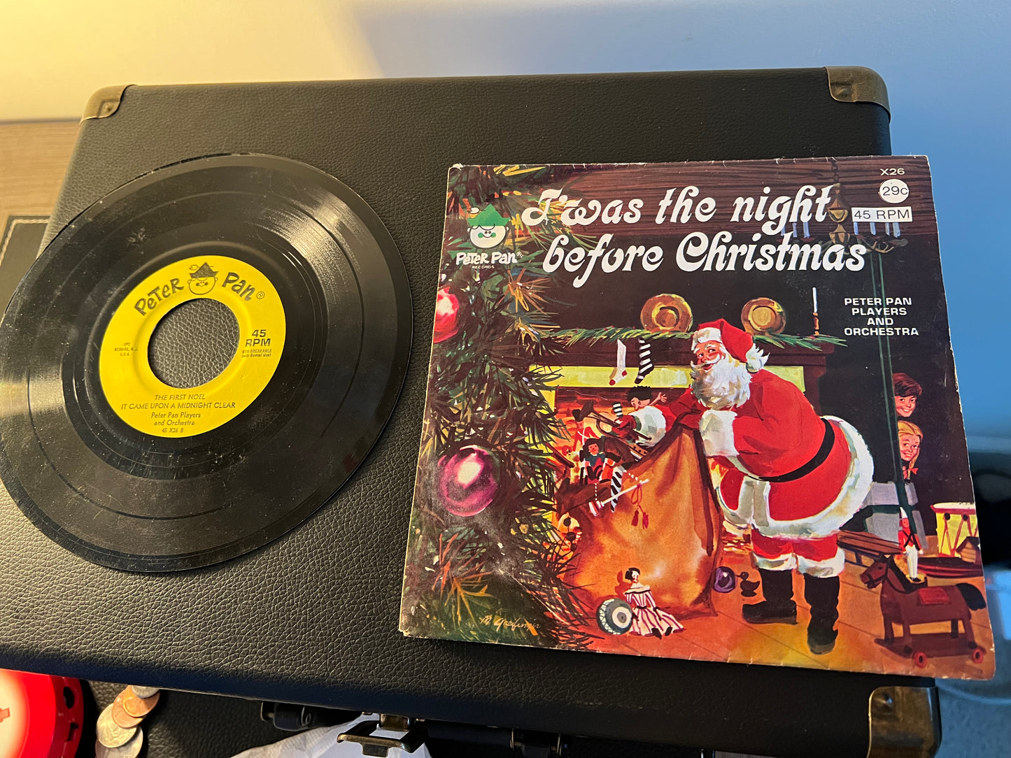 T'WAS THE NIGHT BEFORE CHRISTMAS Peter Pan Records 45rpm