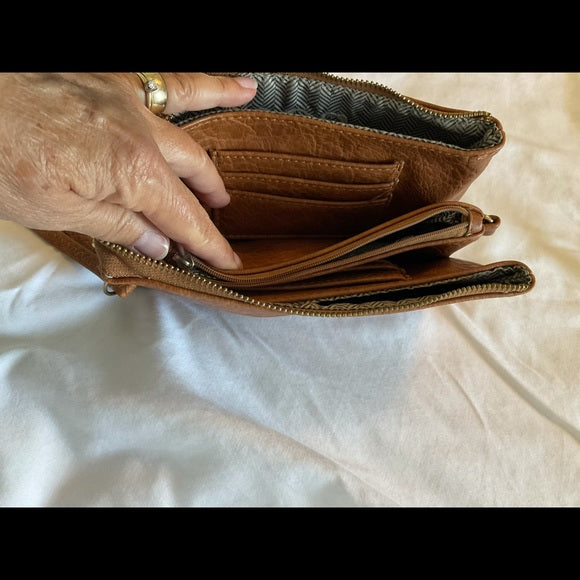 Leather wristlet