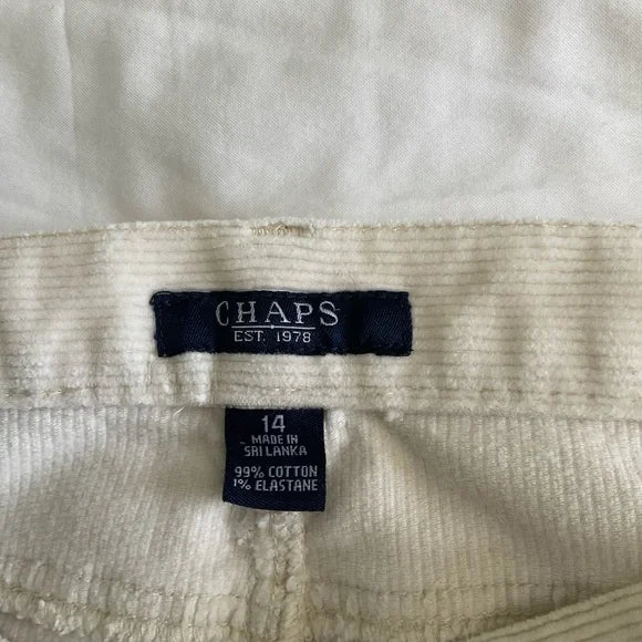 Chaps Cream Corduroy Pants
