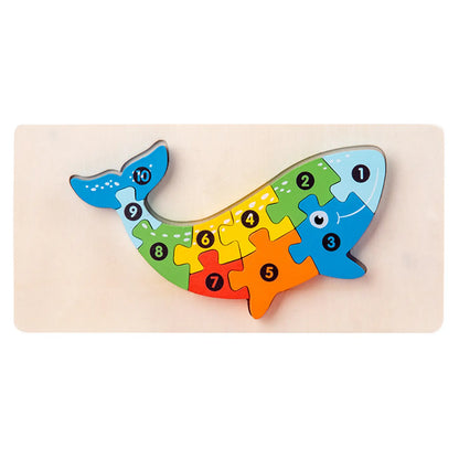 JSBlueRidge Toys - Dinosaur, Crocodile Giraffe, Numbered Puzzles Toy Stocking Stuffers Kids Toys